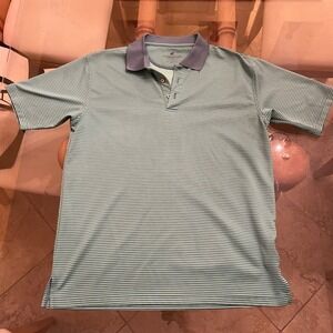 Caribbean Joe Mens Polo Shirt Striped Golf Casual‎ Short Sleeve Medium